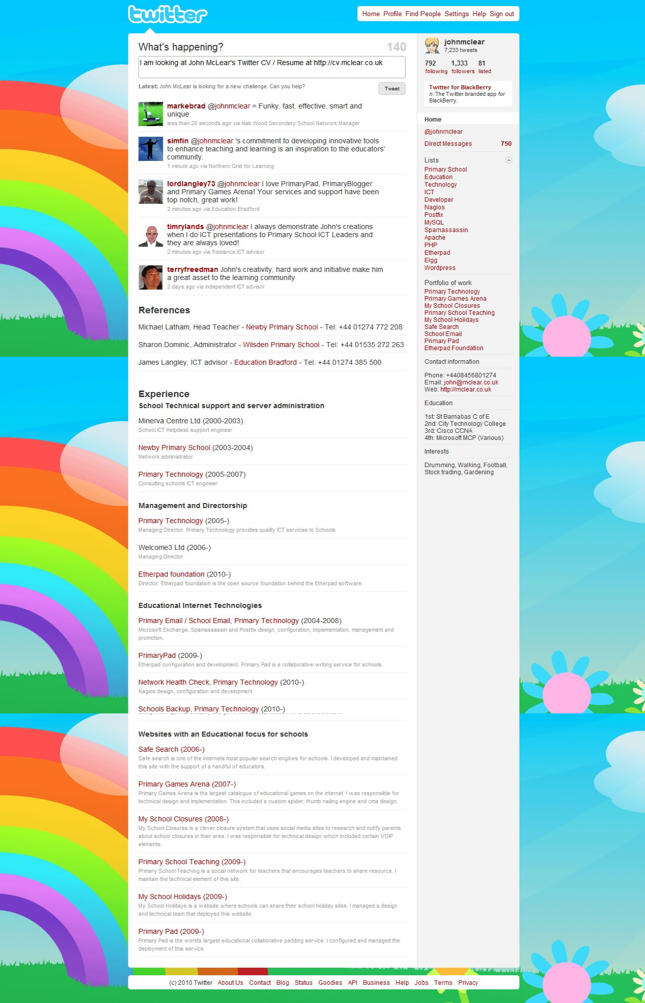 Twitter Resume Twitter CV